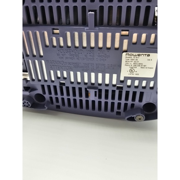 Rowenta TO 817 Brunch Toaster Two Slice Purple/Navy W/ Defrost Tested! - Picture 11 of 12